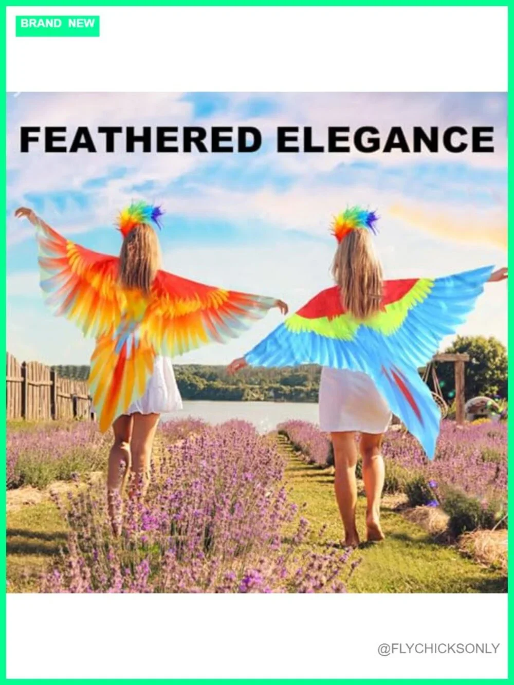 Adult Parrot Bird Wings Costume Cape with Feather Headband Halloween Party